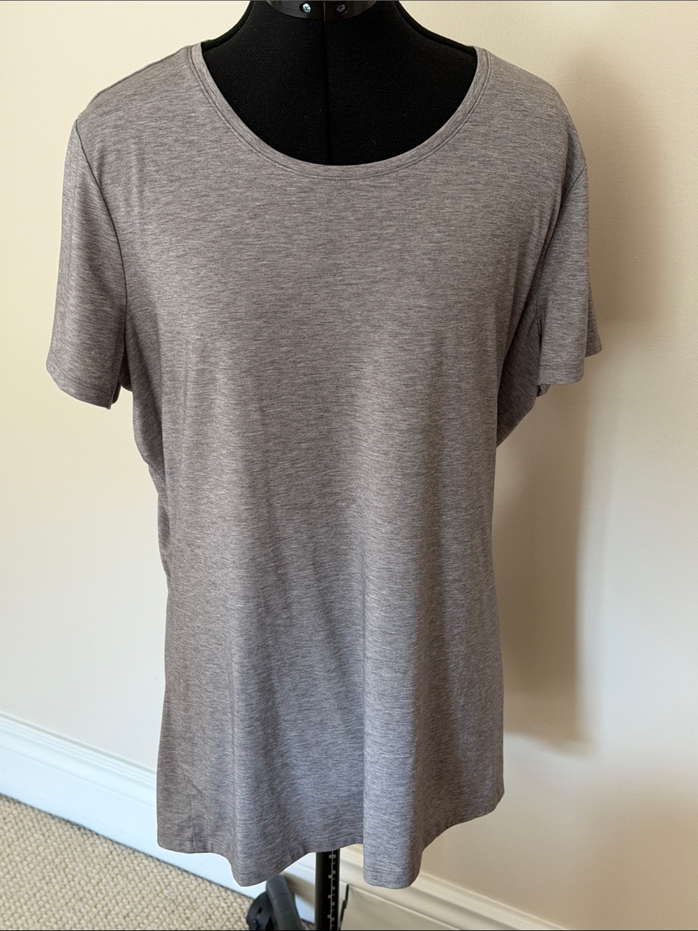 ATHLETA Encore Tee Gray Cinch Open Back Short Sleeve Top - Picture 2 of 8